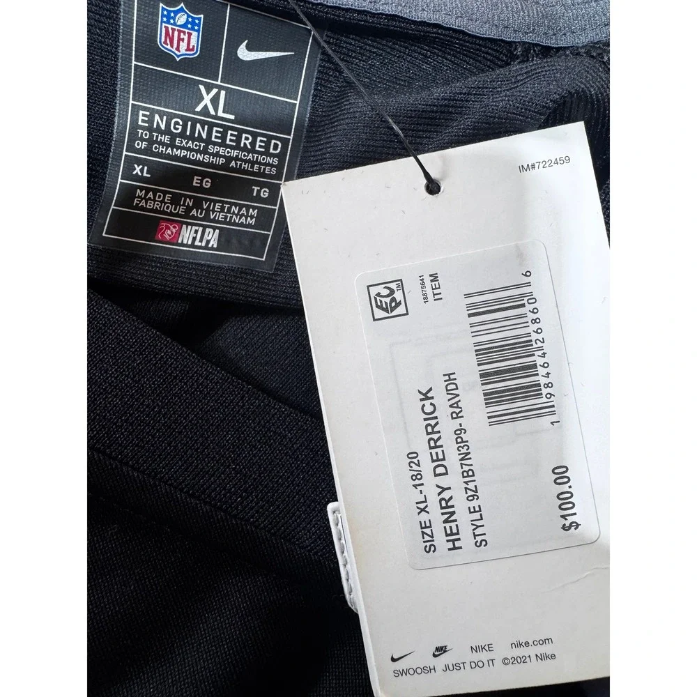 Youth NFL Nike Baltimore Ravens Derrick Henry #22 Jersey Kids XL Black Football